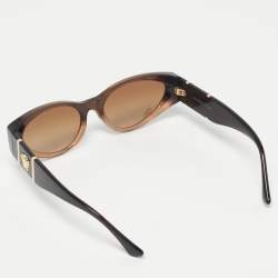 Pre Owned Versace Ombre Brown Gradient MOD 4454 Medusa Oval Sunglasses