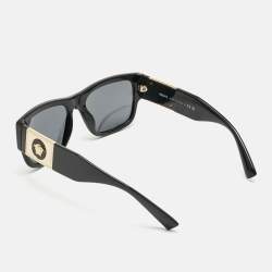 Pre Owned Versace Black MOD 4406 Medusa Square Sunglasses