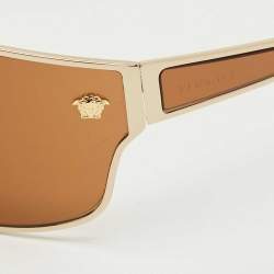 Pre Owned Versace Brown MOD 2206 Medusa Shield Sunglasses