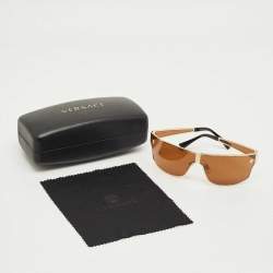 Pre Owned Versace Brown MOD 2206 Medusa Shield Sunglasses