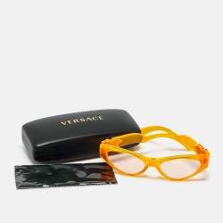 Pre Owned Versace Orange MOD 4373 Medusa Cat Eye Sunglasses