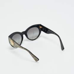 Pre Owned Versace Black/Gold Gradient MOD 4297 Medusa Cat Eye Sunglasses