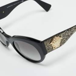 Pre Owned Versace Black/Gold Gradient MOD 4297 Medusa Cat Eye Sunglasses