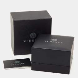 Pre Owned Versace Medusa Crystal Gold Tone Long Pendant Necklace