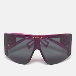 Pre Owned Versace Pink/Black MOD 4393 Medusa Shield Sunglasses