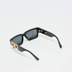Pre Owned Versace Black MOD 4459 Medusa Deco Rectangle Sunglasses