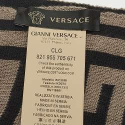 مملوكة مسبقًا Versace Grey Greca and Medusa Jacquard Wool Stole