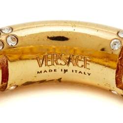 مملوكة مسبقًا خاتم فيرساتشي كريستالات لون ذهبي مقاس 51