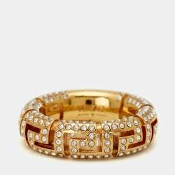 مملوكة مسبقًا خاتم فيرساتشي كريستالات لون ذهبي مقاس 51