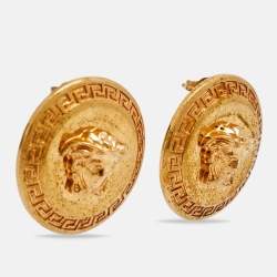 مملوكة مسبقًا Versace Medusa Gold Tone Earrings