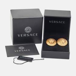 مملوكة مسبقًا Versace Medusa Gold Tone Earrings