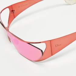 Pre Owned Versace Pink/Orange Mirrored S089Z Rihanna Shield Sunglasses