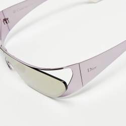 مملوكة مسبقًا Versace Silver/Purple Mirrored A10QV Rihanna Shield Sunglasses