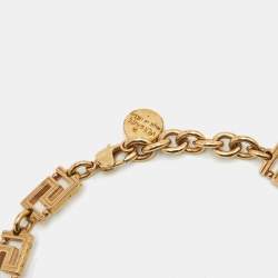 Pre Owned Versace Greca Gold Tone Necklace