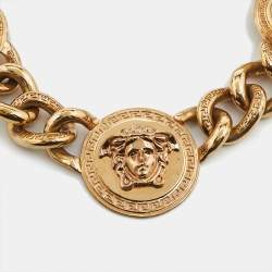 Pre Owned Versace Medusa Gold Tone Chain Neckalce