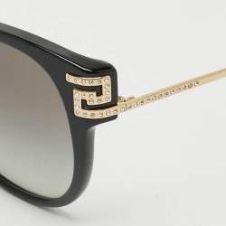 Pre Owned Versace Black MOD 4316 B Crystal Cat Eye Sunglasses