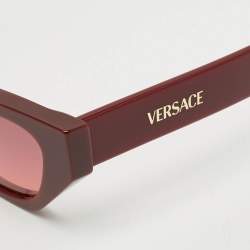 مملوكة مسبقًا Versace Burgundy MOD 4488 U Frame Cat Eye Sunglasses