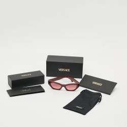 مملوكة مسبقًا Versace Burgundy MOD 4488 U Frame Cat Eye Sunglasses