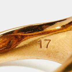 Pre Owned Versace Medusa Two Tone Signet Ring Size 17/EU 57