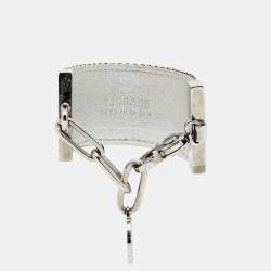 Pre Owned Versace Mesh Medusa Silver Tone Metal Bracelet