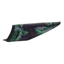 Pre Owned Versace Black & Purple Floral Print Silk Stole
