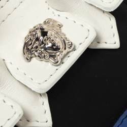 Pre Owned Versace Tri Color Leather Medusa Bag Coin Pouch Key Chain