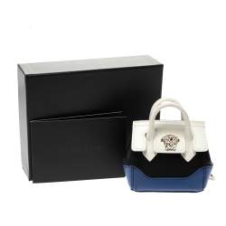 Pre Owned Versace Tri Color Leather Medusa Bag Coin Pouch Key Chain