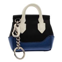Pre Owned Versace Tri Color Leather Medusa Bag Coin Pouch Key Chain