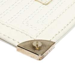Versace White Quilted Leather Coin Purse and Key Charm