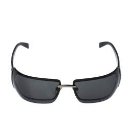 Versace Black Medusa Icon Embedded/ Grey Mod.2027 Rimless Sunglasses