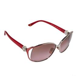 Pre Owned Versace Red/ Brown & Pink Gradient 2125-B Medusa Icon Aviator Sunglasses