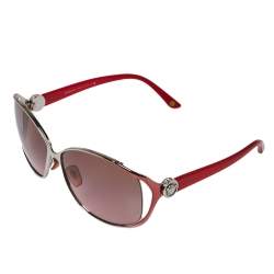 Pre Owned Versace Red/ Brown & Pink Gradient 2125-B Medusa Icon Aviator Sunglasses