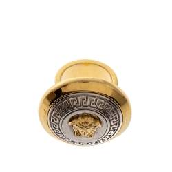 Pre Owned Versace Two Tone Vanitas Medusa Ring Size EU 53