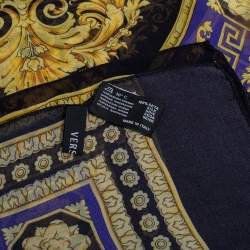 Pre Owned Versace Multicolor Barocco Print Silk Scarf