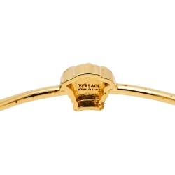 Pre Owned Versace Gold Tone Medusa Chain Link Cuff Bracelet