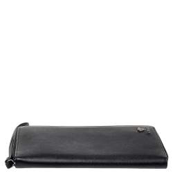 Pre Owned Versace Black Saffiano Leather Medusa Wallet Organizer