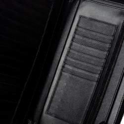 Pre Owned Versace Black Saffiano Leather Medusa Wallet Organizer