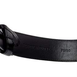 Pre Owned Versace Black Leather Medusa Belt 75CM
