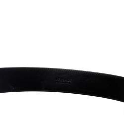Pre Owned Versace Black Leather Medusa Belt 75CM