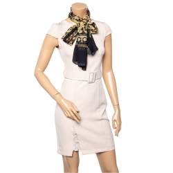 Pre Owned وشاح فيرساتشي حرير كريب طباعة باروكي أسود