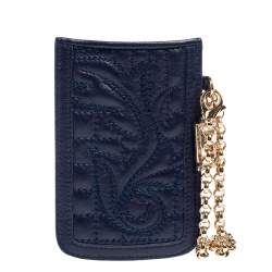 Pre Owned Versace Blue Leather Phone Holder