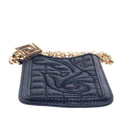 Pre Owned Versace Blue Leather Phone Holder