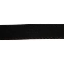 Pre Owned Versace Black Leather Medusa Square Buckle Belt 95CM