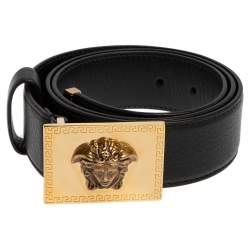 Versace Square Medusa Head Belt in Black for Men