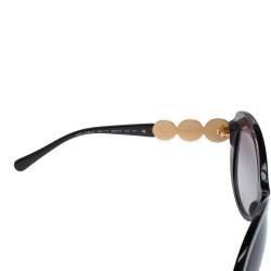 Pre Owned Versace Black Acetate 4256-B Medusa Embellished Gradient Oversized Sunglasses