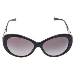 Pre Owned Versace Black Acetate 4256-B Medusa Embellished Gradient Oversized Sunglasses