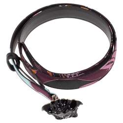 Pre Owned حزام فيرساتشي نايلون مطبوع متعدد الألوان إبزيم ميدوسا 95 سم