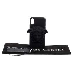 Pre Owned Versace Black Silicone Medusa iPhone X Cover