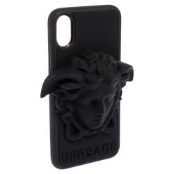 Pre Owned Versace Black Silicone Medusa iPhone X Cover