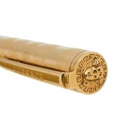 Pre Owned Versace Olympia Medusa Gold Tone Rollerball Pen